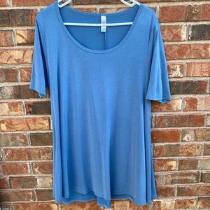 LuLaRoe Blue Flowy Tunic Top Small